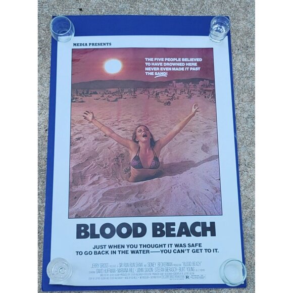 Blood Beach (1980) Original HORROR MOVIE STORE VHS PROMO POSTER 19”x 27” Summer - Picture 7 of 12
